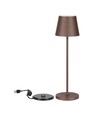 V-Tac opladelig bordlampe, trådløs - Cortenfarvet, IP54 udendørs bordlampe, touch dæmpbar, model mini