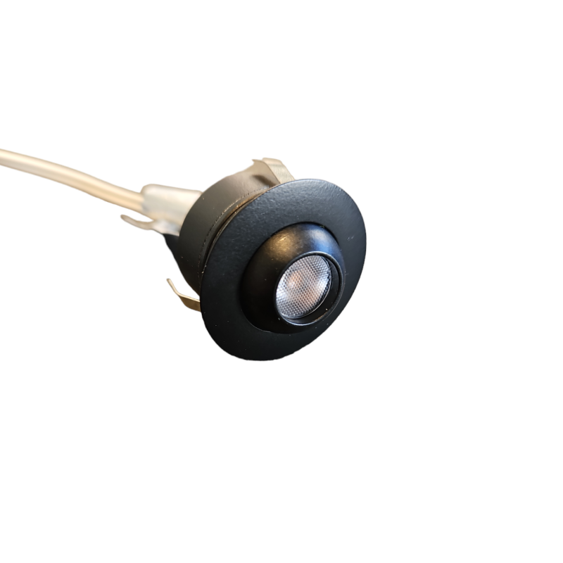 Se Eyeball Mini LED Downlight 1W, 24V, 3000K, Ra92, Dim - Sort hos detLED