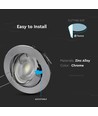 Downlight kit uden lyskilde - Hul: Ø7,4 cm, Mål: Ø8,2 cm, krom, vælg MR16 eller GU10 fatning