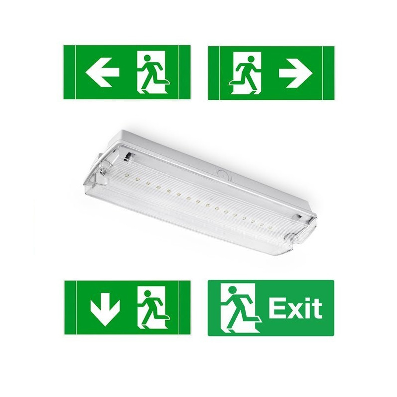 NICA Bulk Head Væg- / Loftmonteret LED Nødbelysning (Exit Skilt)