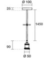 Lampefatning & roset, Designer - Sort perle farve, 150cm ledning, E27