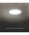 6W Ø12,5cm LED indbygningspanel - Hul: Ø11 cm, Mål: Ø12,5 cm