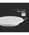 18W Ø22,8cm LED indbygningspanel - Hul: Ø20,5 cm, Mål: Ø22,8 cm