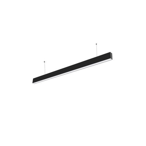 40W LED lysskinne - 120cm, 100lm/W, Sort, loftlampe til kontor, inkl. wireophæng