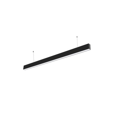 40W LED lysskinne - 120cm, 100lm/W, Sort, loftlampe til kontor, inkl. wireophæng