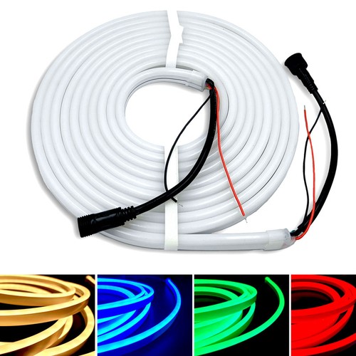 10m RGB+WW Neon Flex LED strip - 24V, 16W/m, IP65, 3000K varm hvid