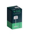 Outlet: V-Tac opladelig CCT  bordlampe - Hvid, IP54, touch dæmpbar, model mini