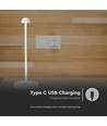 Outlet: V-Tac opladelig 3i1 bordlampe - Hvid, IP20, touch dæmpbar, model mini