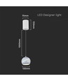 V-Tac LED lampe - Flot loftlampe, Ø12, hvid, inkl. ophæng