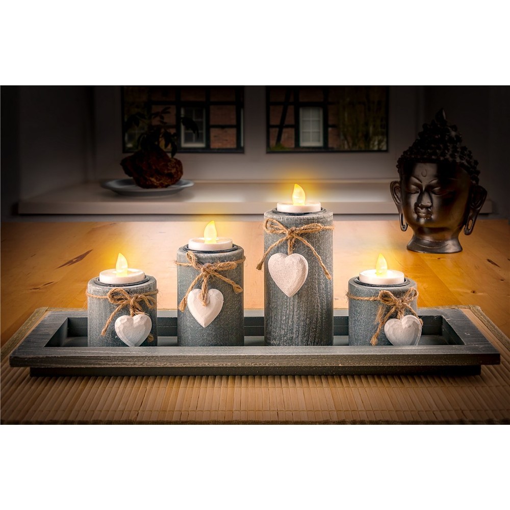4-pak LED fyrfadslys med timer - Batteri, timerfunktion