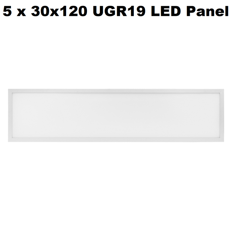 Billede af 5 x E5 UGR19 LED Panel 30x120 På 40W i 4000K, 4600Lm - Hvid hos detLED