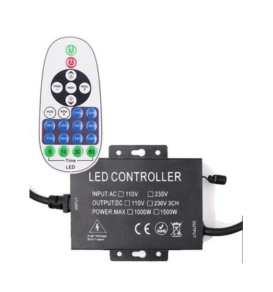 RF trådløs timer+dæmper med fjernbetjening - Inkl. endeprop, til 230V (Type X-2), memory funktion, maks. 80 m.