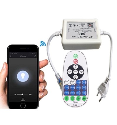 230V WiFi Smart Home dæmper - Inkl. endeprop, til 230V (COB), memory funktion, max 50 m.