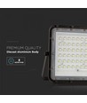 15W Solcelle projektør LED - IP65, Sort, inkl. solcelle, fjernbetjening, indbygget batteri