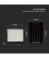 15W Solcelle projektør LED - IP65, Sort, inkl. solcelle, fjernbetjening, indbygget batteri