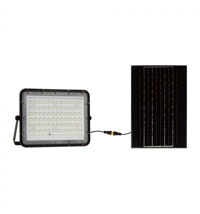 15W Solcelle projektør LED - IP65, Sort, inkl. solcelle, fjernbetjening, indbygget batteri