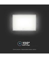 30W Solcelle projektør LED - IP65, Sort, inkl. solcelle, fjernbetjening, indbygget batteri