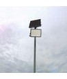 30W Solcelle projektør LED - IP65, Sort, inkl. solcelle, fjernbetjening, indbygget batteri