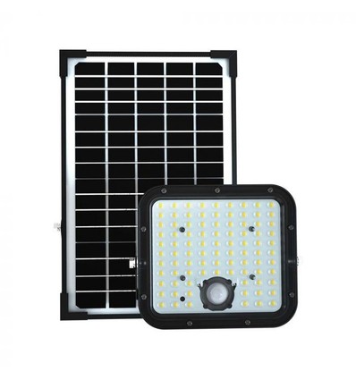 30W Solcelle projektør LED - IP65, Sort, inkl. solcelle, fjernbetjening, indbygget batteri