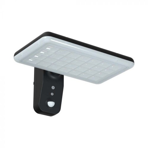 15W Solcelle væglampe LED - IP65, sort, sensor