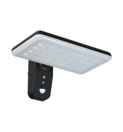 15W Solcelle væglampe LED - IP65, sort, sensor