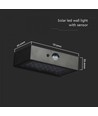3W Solcelle væglampe LED - IP65, sort, sensor