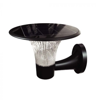 15W Solcelle væglampe LED - IP65, sort, sensor