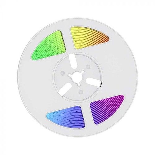 V-Tac 1.2W LED Solcelle RGB strip - 5 meter, fjernbetjening, IP67