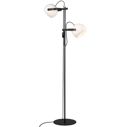 Outlet: Halo Design - D.C gulvlampe 2L Ø18 E27, Opalic m. eg-Sort