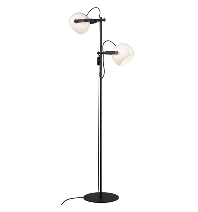 Outlet: Halo Design - D.C gulvlampe 2L  Ø18 E27,  Opalic m. eg-Sort