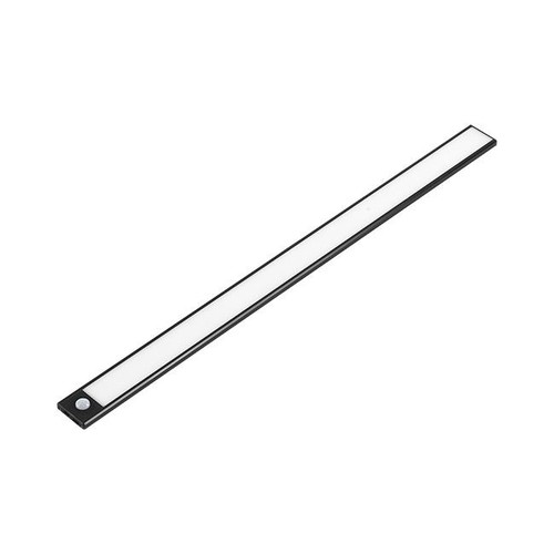 Batteri skabsbelysning - 40cm, Sort, PIR sensor, genopladelig