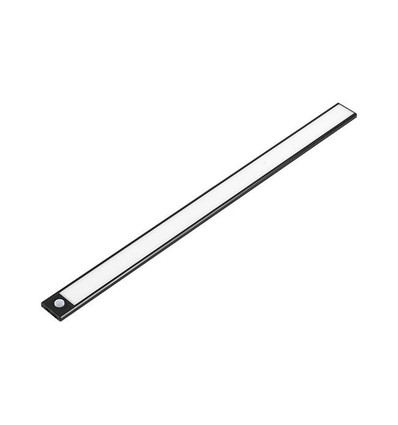 Batteri skabsbelysning - 40cm, Sort, PIR sensor, genopladelig