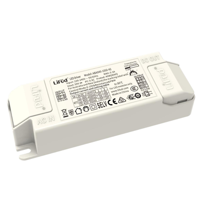 Lifud 40W 1-10V dæmpbar LED driver - 0/1-10V signal interface, flicker free, bl.a. til store LED paneler