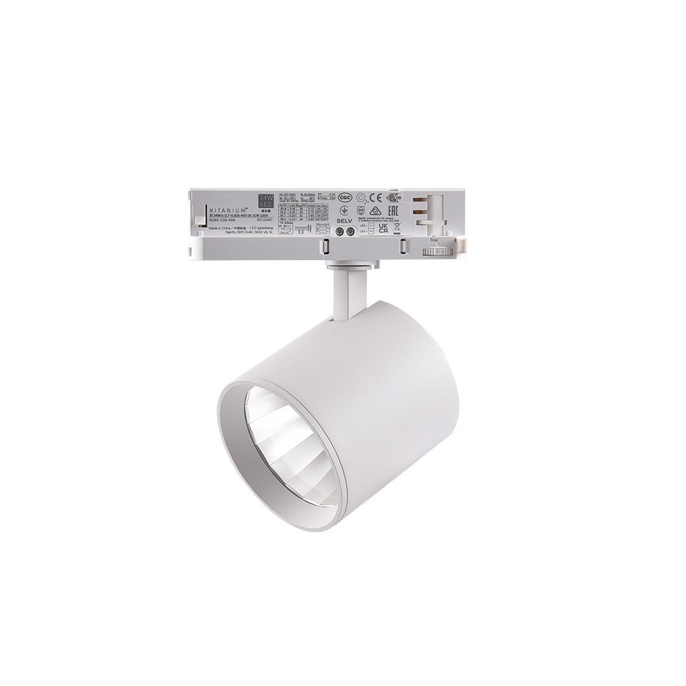 LEDlife 30W Dæmpbar hvid skinnespot - 175 lm/W, RA 90, 38 grader, dæmpbar, 3-faset - Dæmpbar : Dæmpbar, Farve på hus : Hvid, Kulør : Neutral, Spredning : 38°