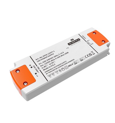 Snappy 50W / 12V DC dæmpbar strømforsyning - 4.16A, IP20 indendørs