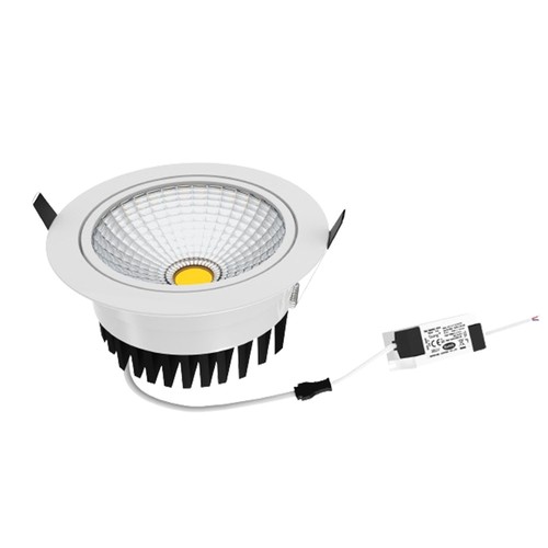 5W COB indbygningsspot - Hul: Ø7 cm, Mål: Ø8,5 cm, RA80, hvid kant, 230V