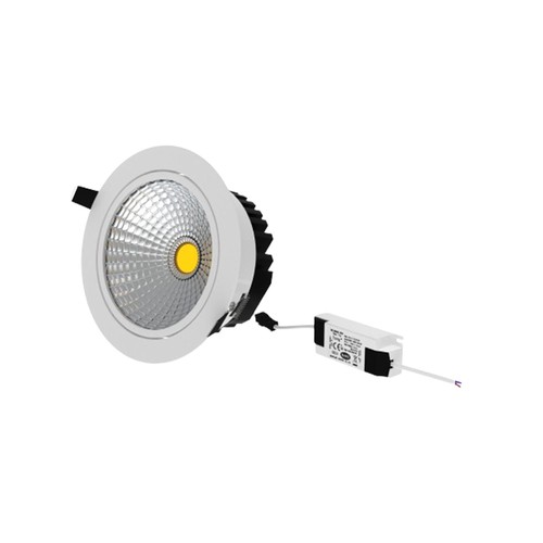 5W COB indbygningsspot - Hul: Ø7 cm, Mål: Ø8,5 cm, RA80, hvid kant, 230V