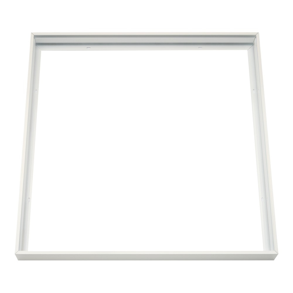 Ramme til 60x60 LED panel - Hurtig samlesæt, plast hjørner, hvid kant, 65mm høj,