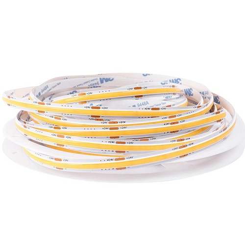 12W/m Dot-free COB-LED strip - 5m, IP20, 320 LED pr. meter, 24V, COB LED