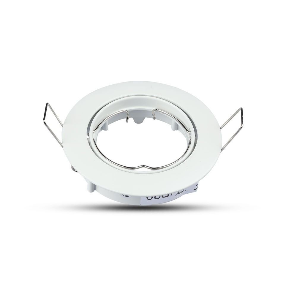 Downlight kit uden lyskilde - Hul: Ø7,4 cm, Mål: Ø8,2 cm, Hvid, vælg MR16 eller GU10 fatning - Fatning : GU10