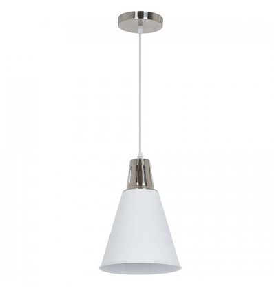 V-Tac moderne pendellampe - Krom + hvid sandblæst, Ø22 cm, E27