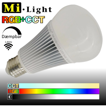 Mi•Light E27 RGB+CCT 9W 850LM 2,4GHz