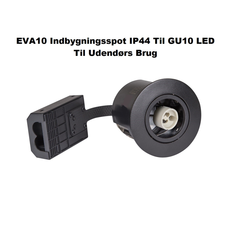 EVA10 Udendørs Indbygningsspot 230V Til GU10 LED - Sort