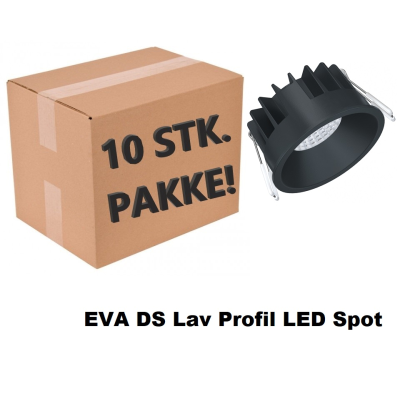 Se EVA DS LED Indbygningsspot 7W i 3000K, Dim, Ra98 - Sort (inde-/Udendørs) hos detLED