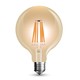E27 8W dæmpbar LED globepære - Ø12,5 cm, Kultråd, ekstra varm hvid