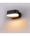 6W LED væglampe - IP65 udendørs, Oval, roterbar 350 grader, sort, inkl. lyskilde