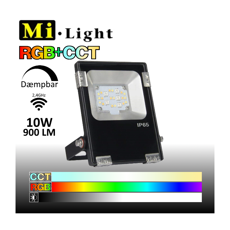 Mi•Light 10W LED Projektør RGB+CCT 900Lm 2700k-6500k