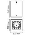 V-Tac loftslampe - Firkantet, sort, IP20, GU10 fatning, uden lyskilde