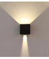 5W LED væglampe - IP65 udendørs, Firkantet, justerbar spredning, sort, inkl. lyskilde