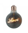 V-Tac 5W LED Love globepære - Kultråd, Ø12,5cm, ekstra varm hvid, E27